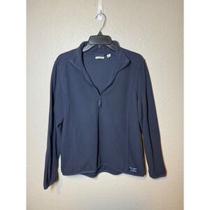 LL Bean Women's Fleece Pullover Long Sleeve Quarter Zip Blue